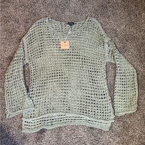 Crochet Sweater Light Olive NWT